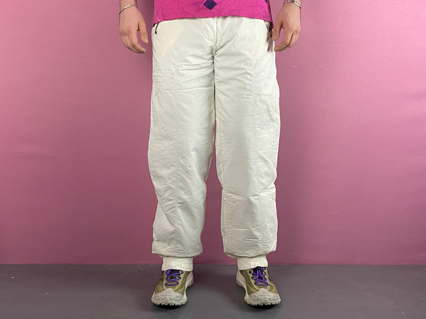 Vintage Men's Ski Pants - M White Nylon