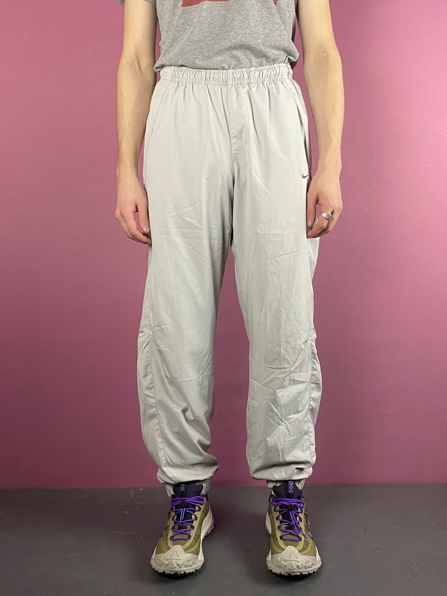 Y2K Nike Vintage Men's Track Pants - S White Polyester