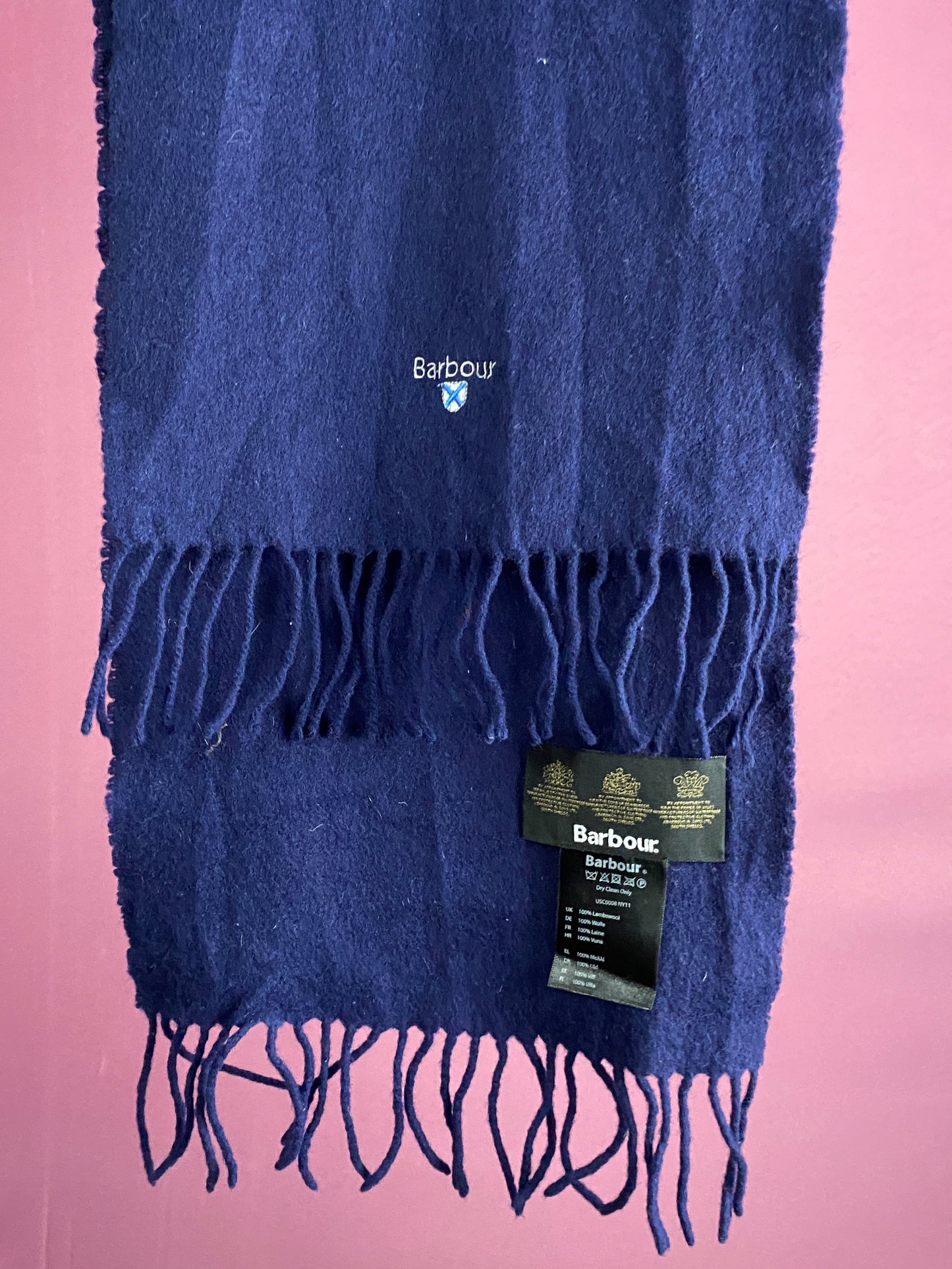 Barbour Vintage Scarf - Navy Blue Wool