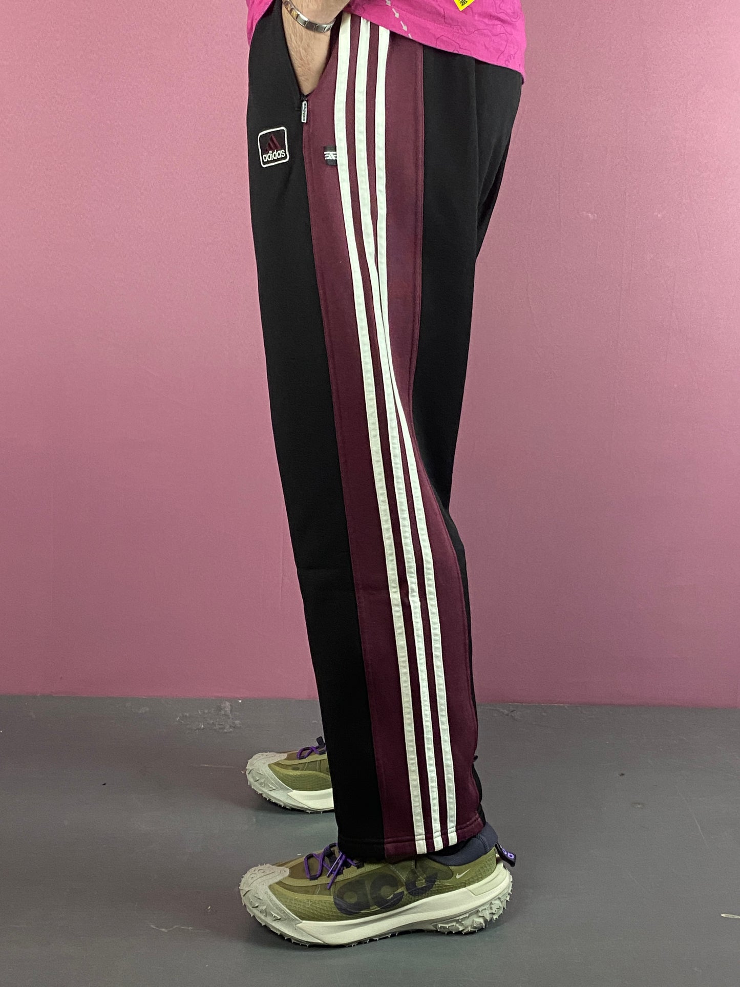 90s Adidas Vintage Men's Track Pants - M Black Polyester Blend