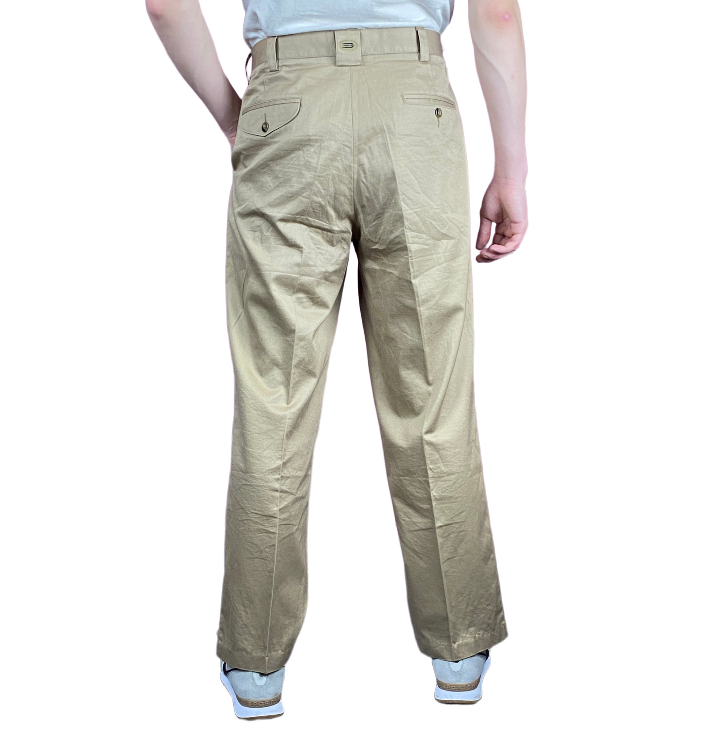 Dockers Vintage Men's Pleated Pants - 32 Khaki Cotton