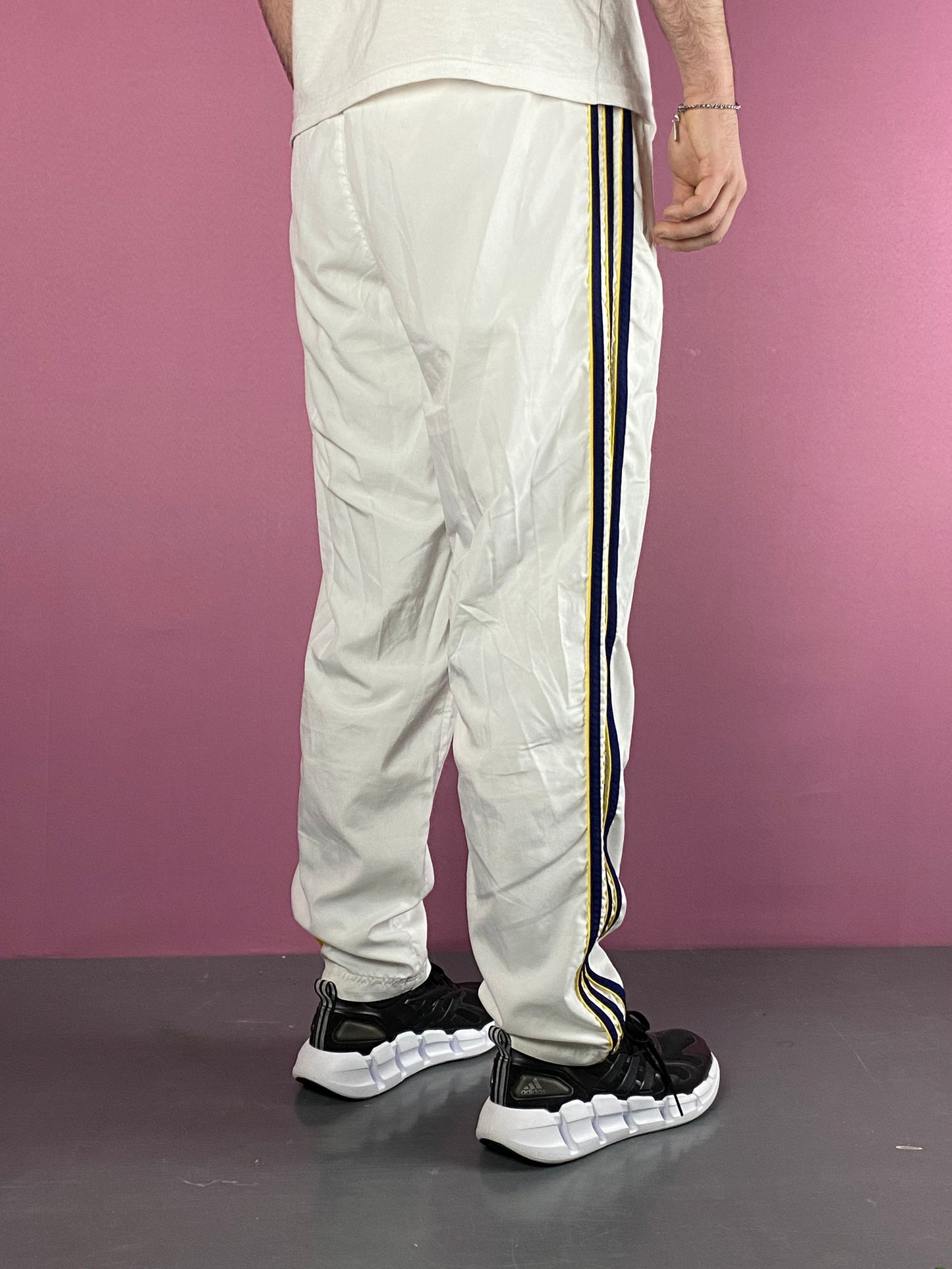 Adidas Vintage Men's Track Pants - L White Polyester