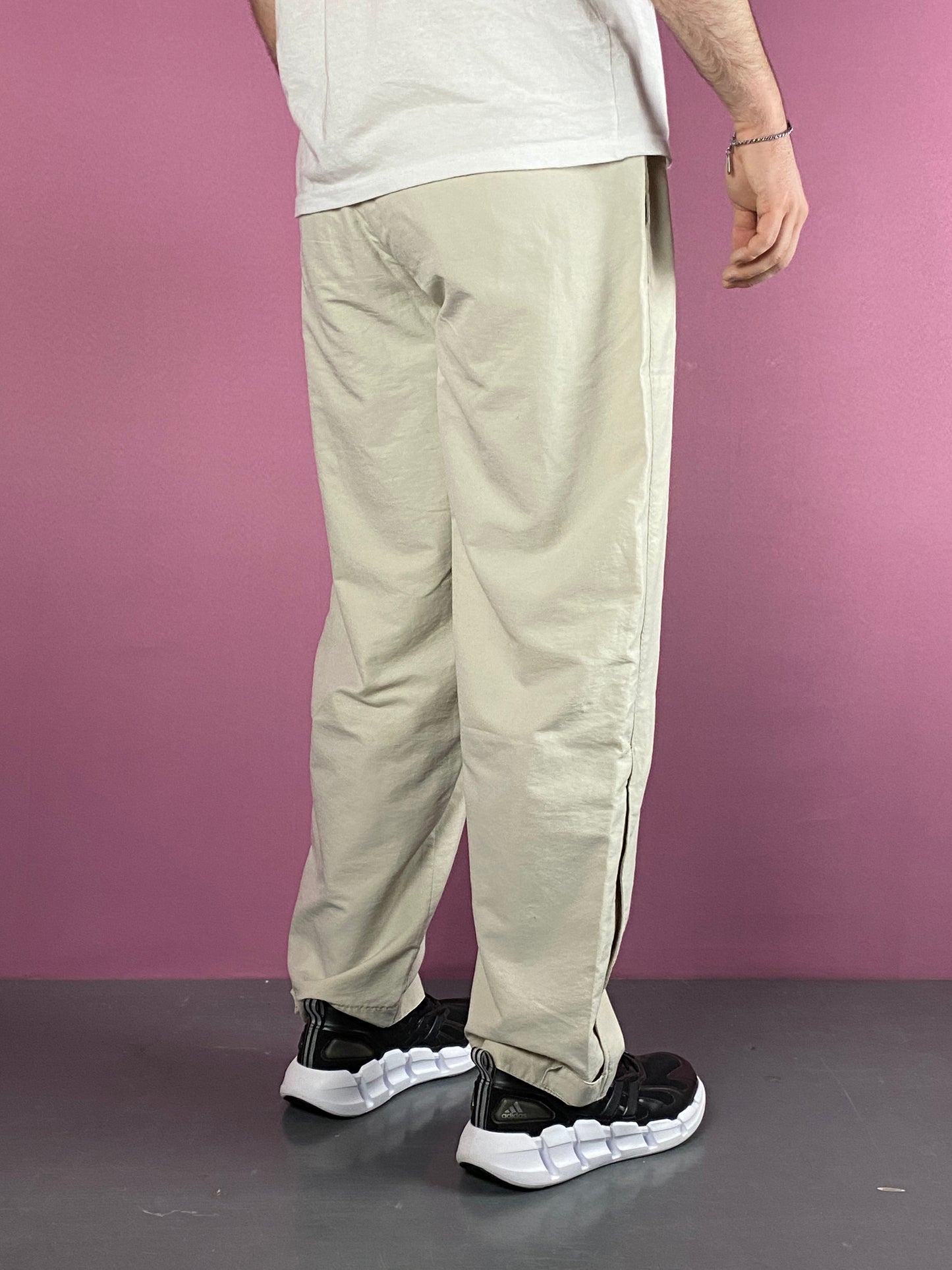 Y2K Nike Vintage Men's Straight Track Pants - M Cream Polyester