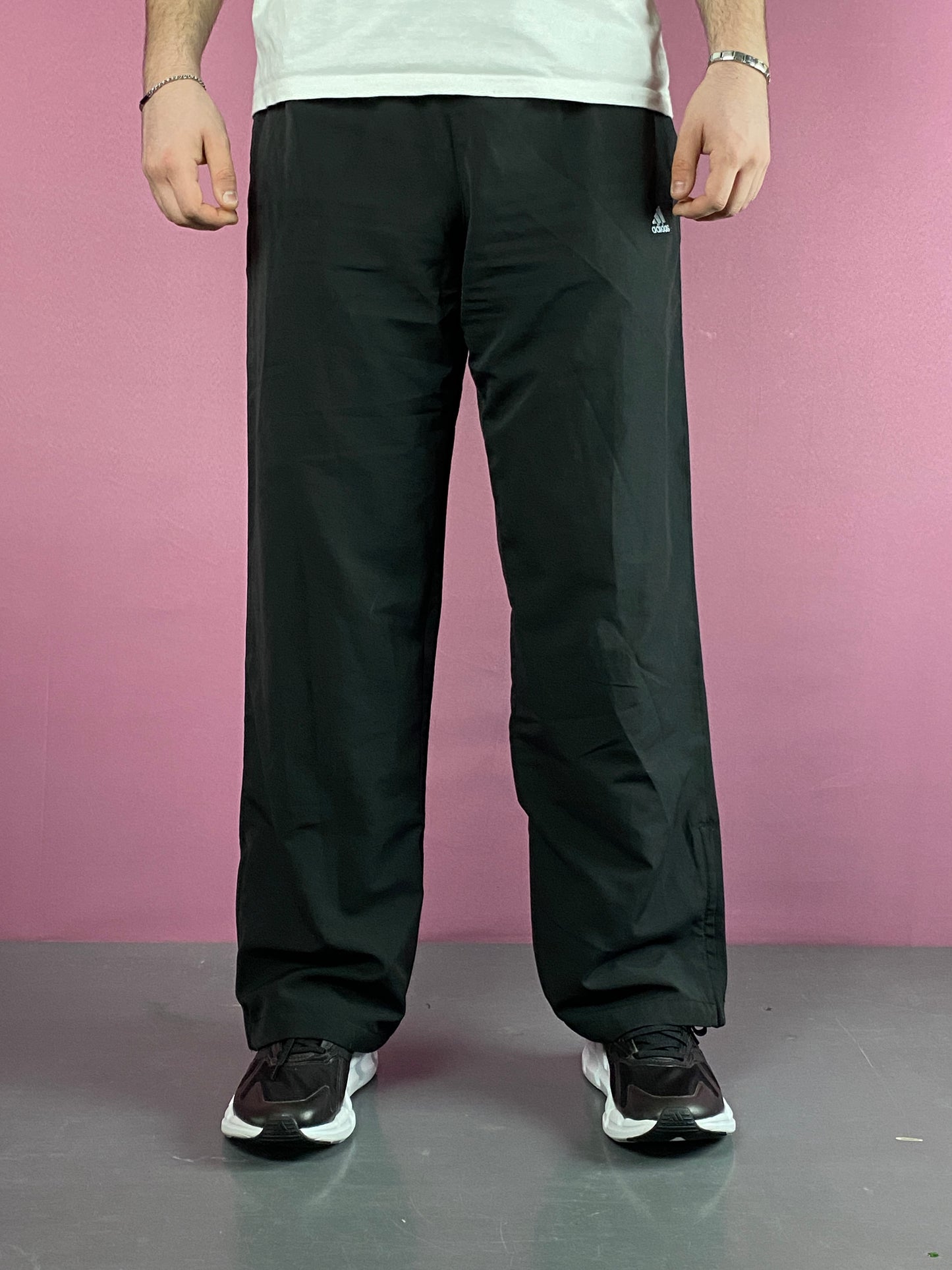 AdidasClima365 Vintage Men's Straight Track Pants - L Black Polyester