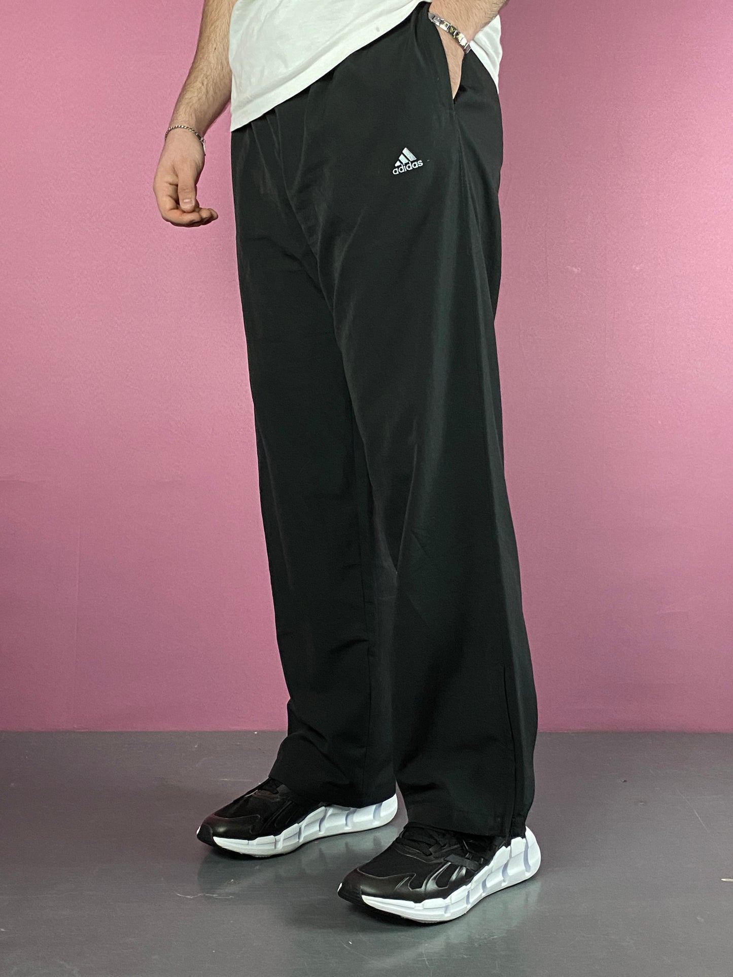 AdidasClima365 Vintage Men's Straight Track Pants - L Black Polyester