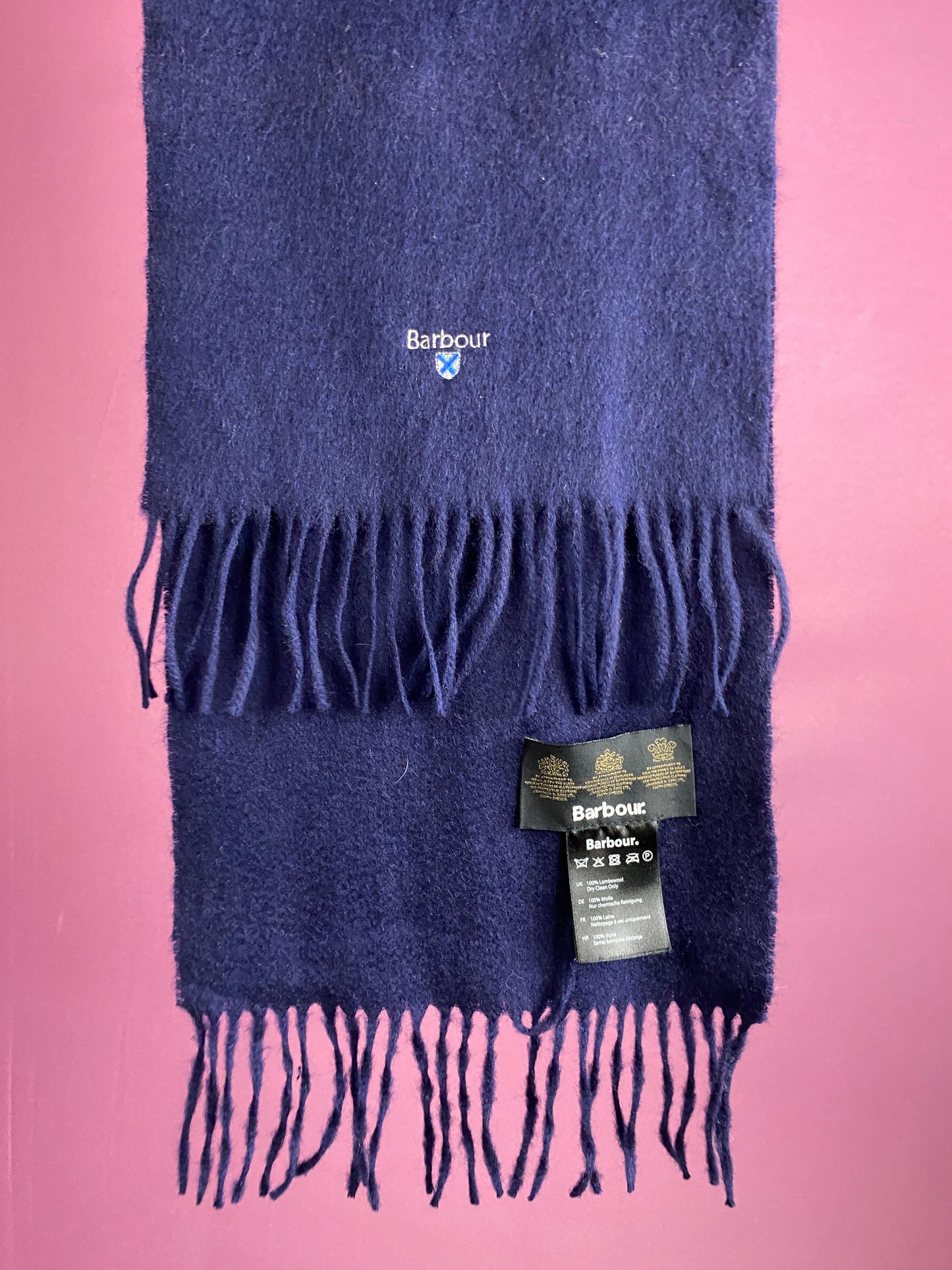 Barbour Vintage Scarf - Navy Blue Wool