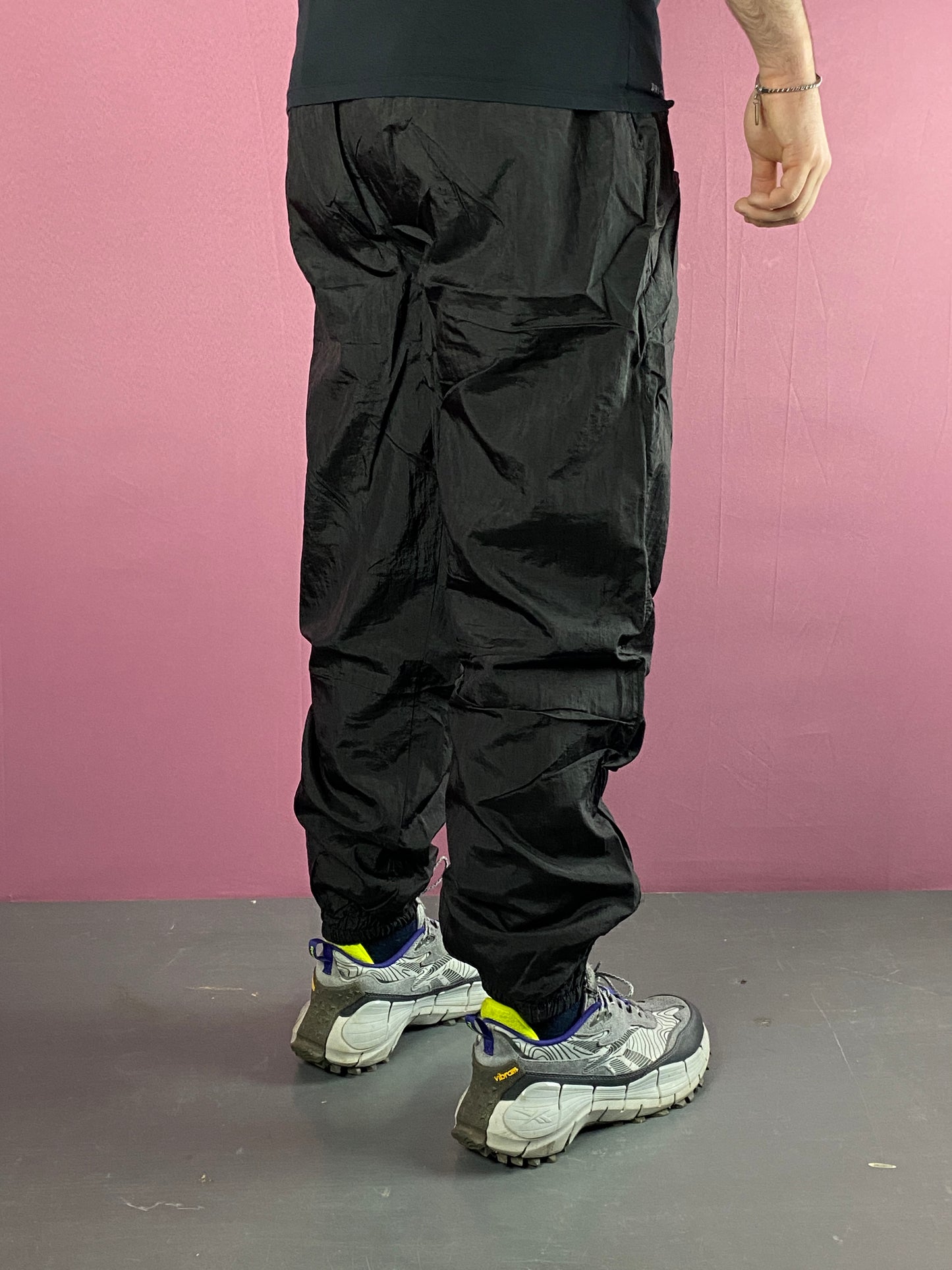 90s Etirel Vintage Men's Track Pants - XL Black Nylon