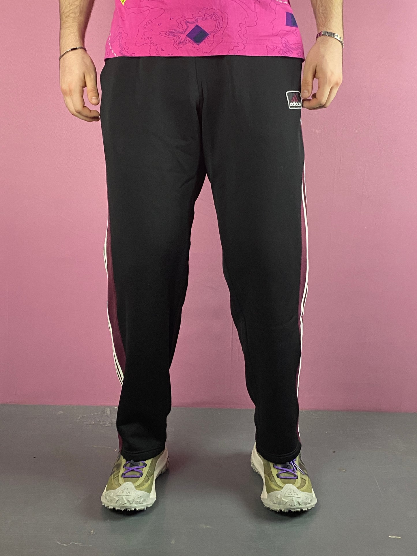 90s Adidas Vintage Men's Track Pants - M Black Polyester Blend