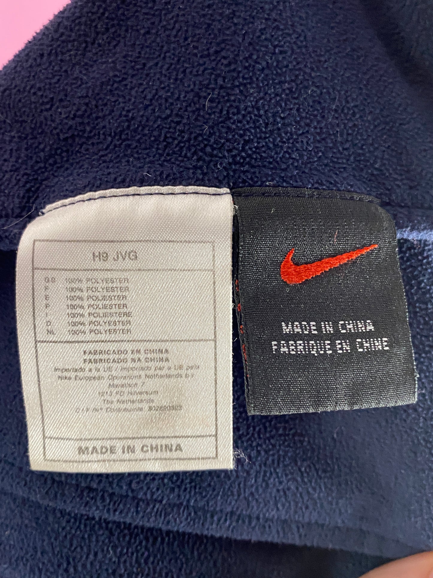 90s Nike Vintage Fleece Scarf - Navy Blue Polyester