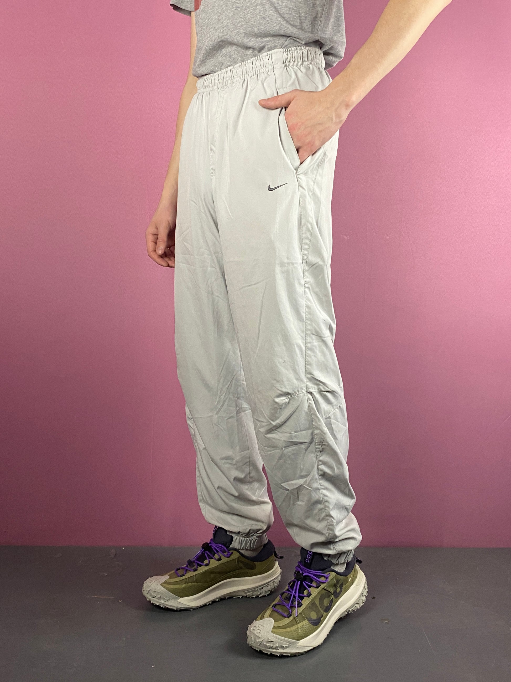 Y2K Nike Vintage Men's Track Pants - S White Polyester