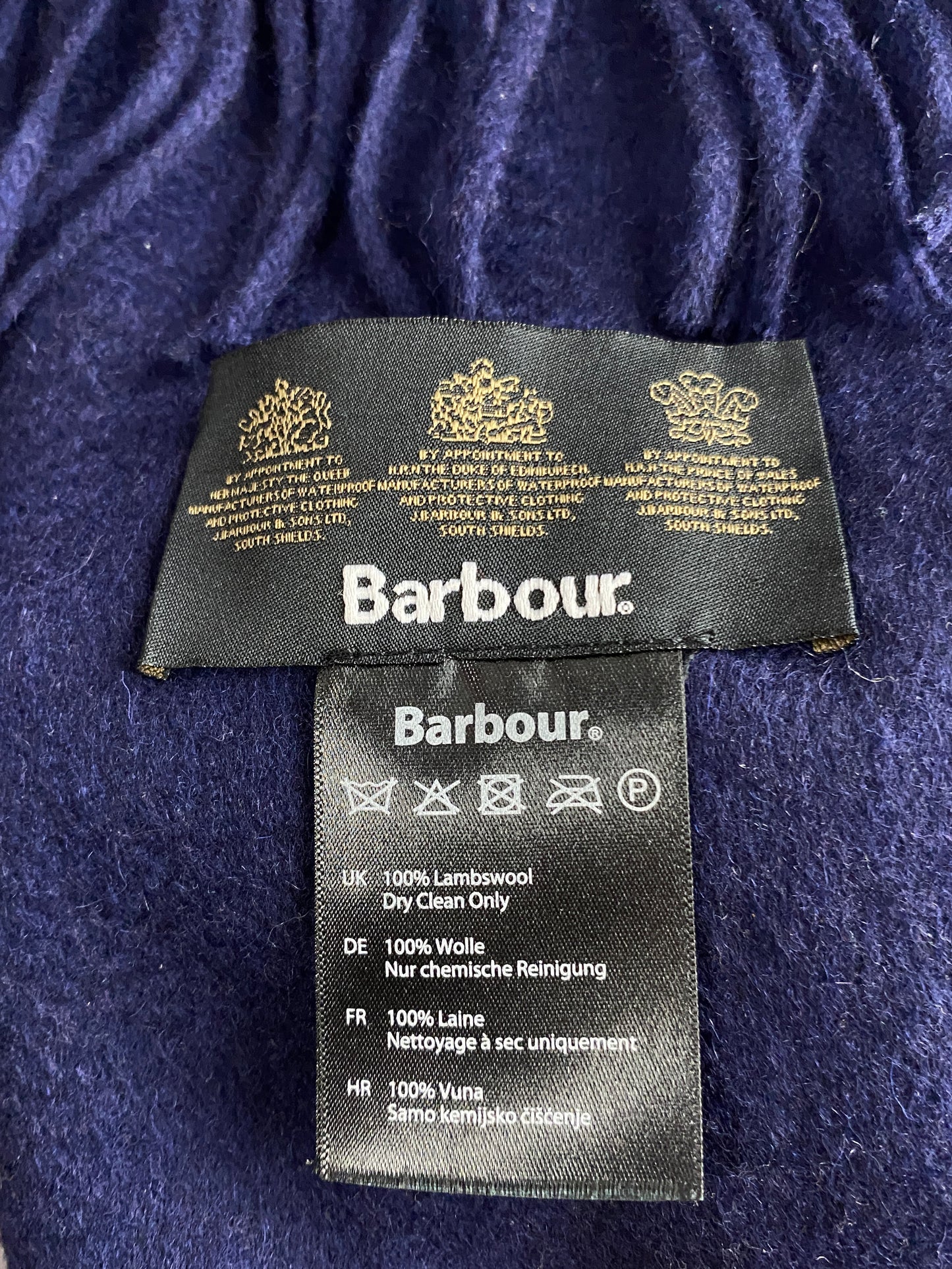 Barbour Vintage Scarf - Navy Blue Wool