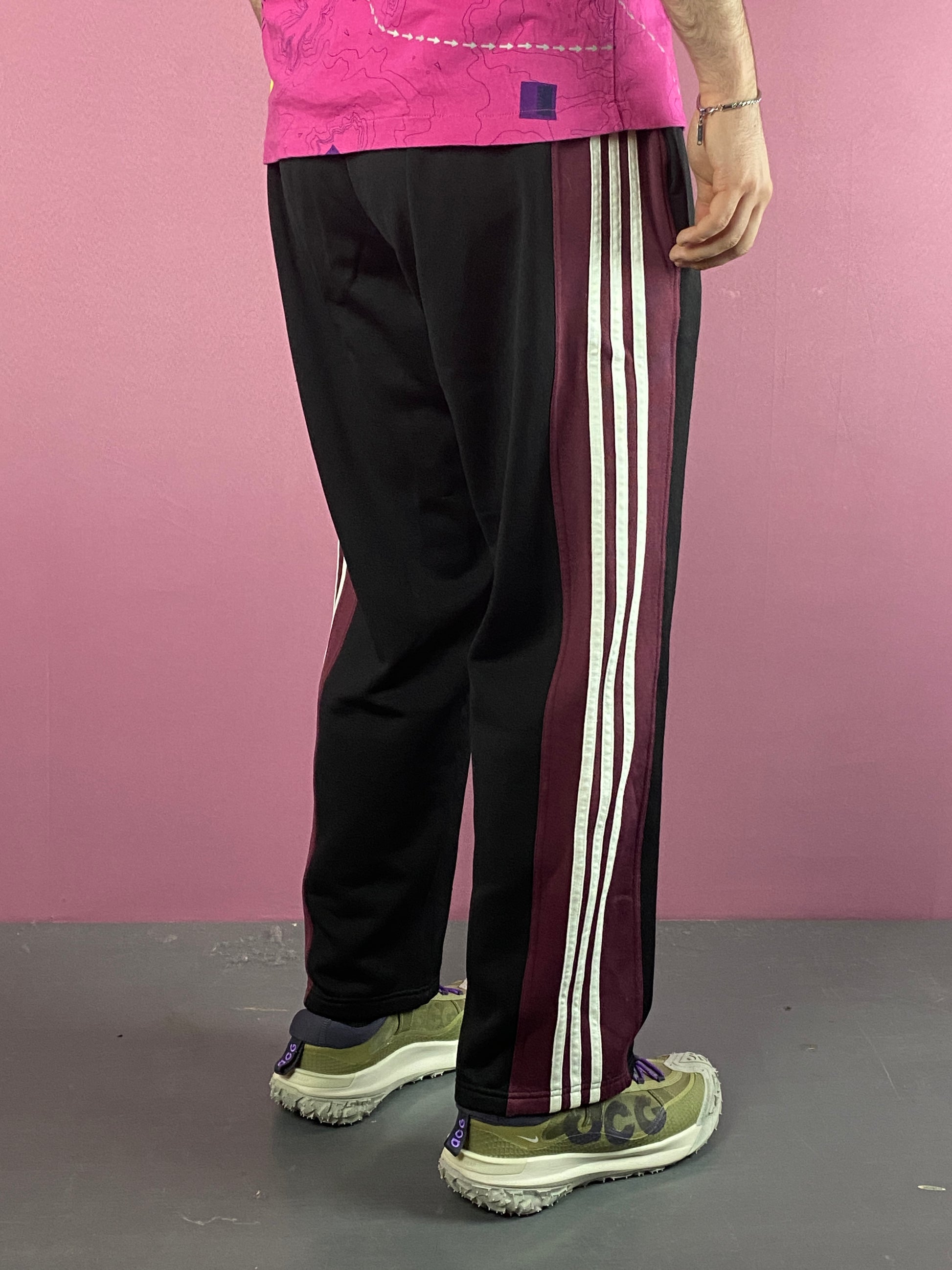 90s Adidas Vintage Men's Track Pants - M Black Polyester Blend