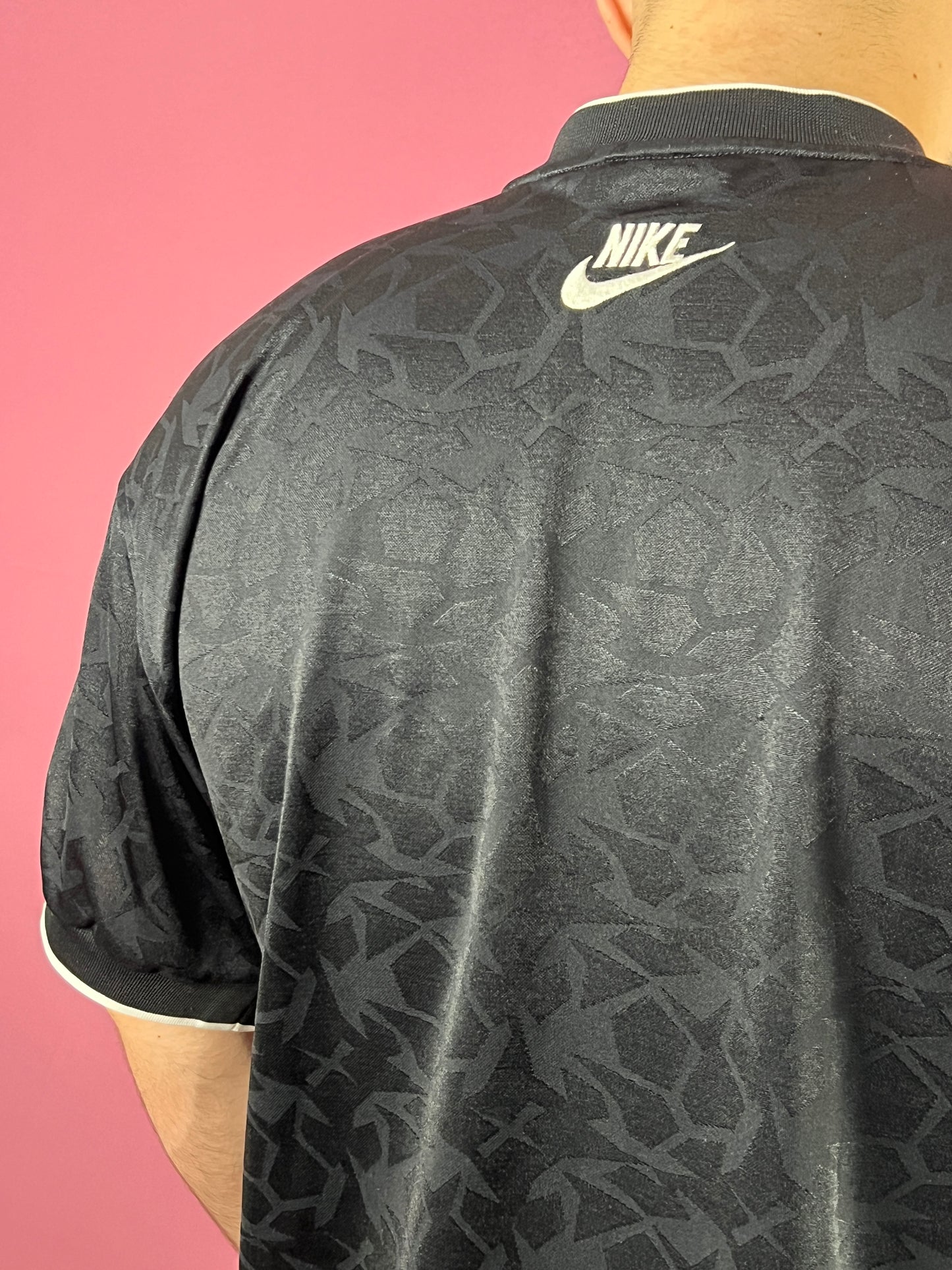 90s Nike Premier Vintage Men's Embroidered T-Shirt - L Black Polyester