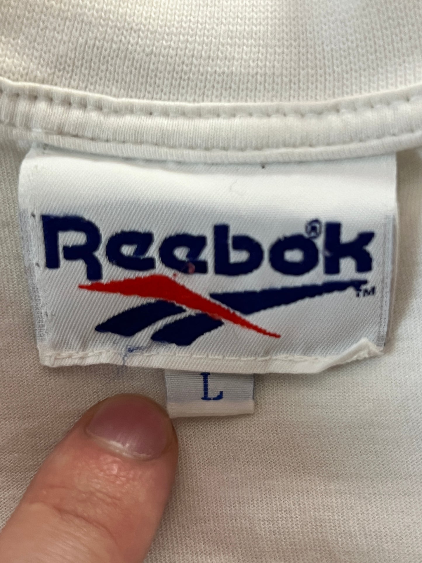 90s Reebok Big Logo Vintage Men's T-Shirt - L White Cotton