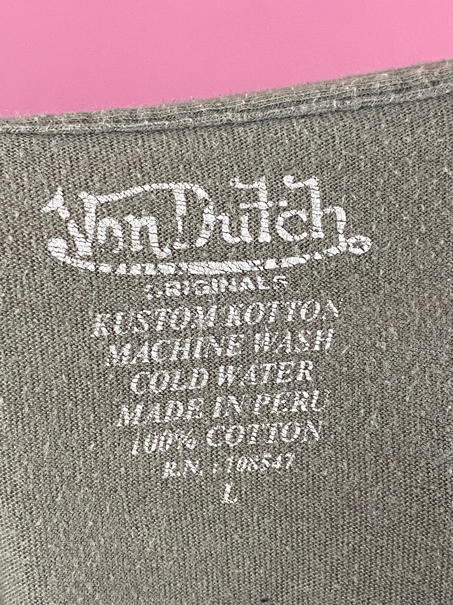 Von Dutch Vintage Men's T-Shirt - Large Gray Cotton