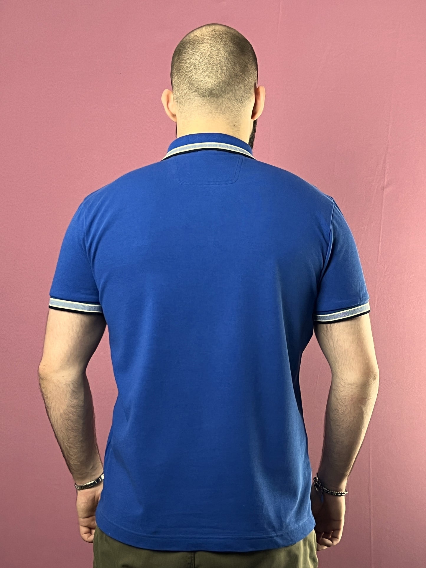 Hugo Boss Vintage Men's Polo Shirt - XL Blue Cotton