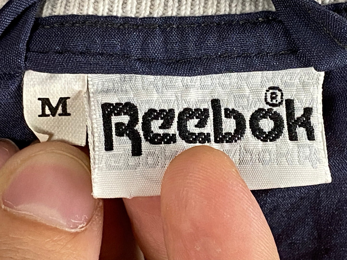 Reebok Vintage Men's Windbreaker Jacket - Medium White Nylon