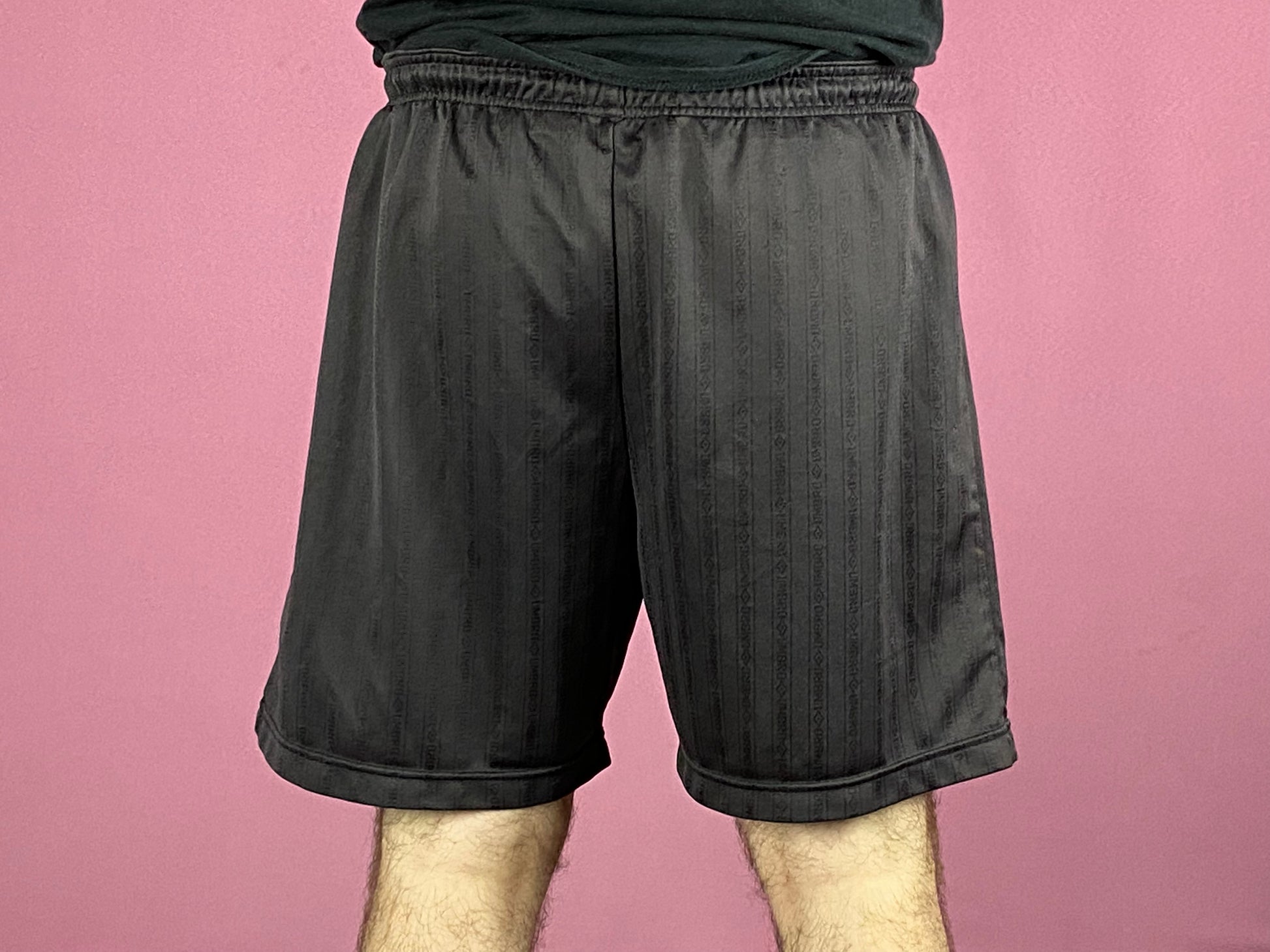 Umbro Vintage Men's Track Shorts - Large Black Polyester