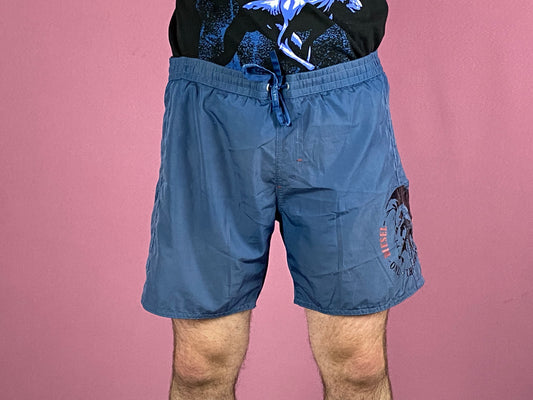 Diesel Vintage Men's Swim Shorts - Large Blue Polyester