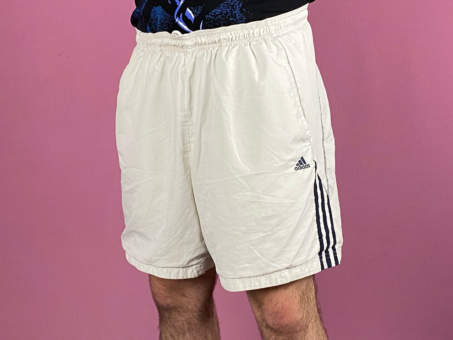 Adidas Vintage Men's Sport Shorts - Large White Polyester