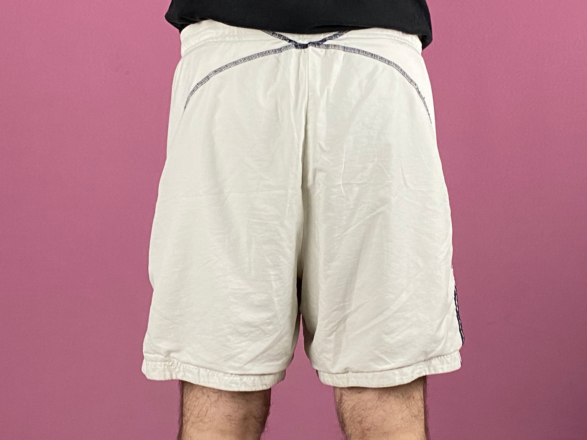 Adidas Vintage Men's Sport Shorts - Large White Polyester