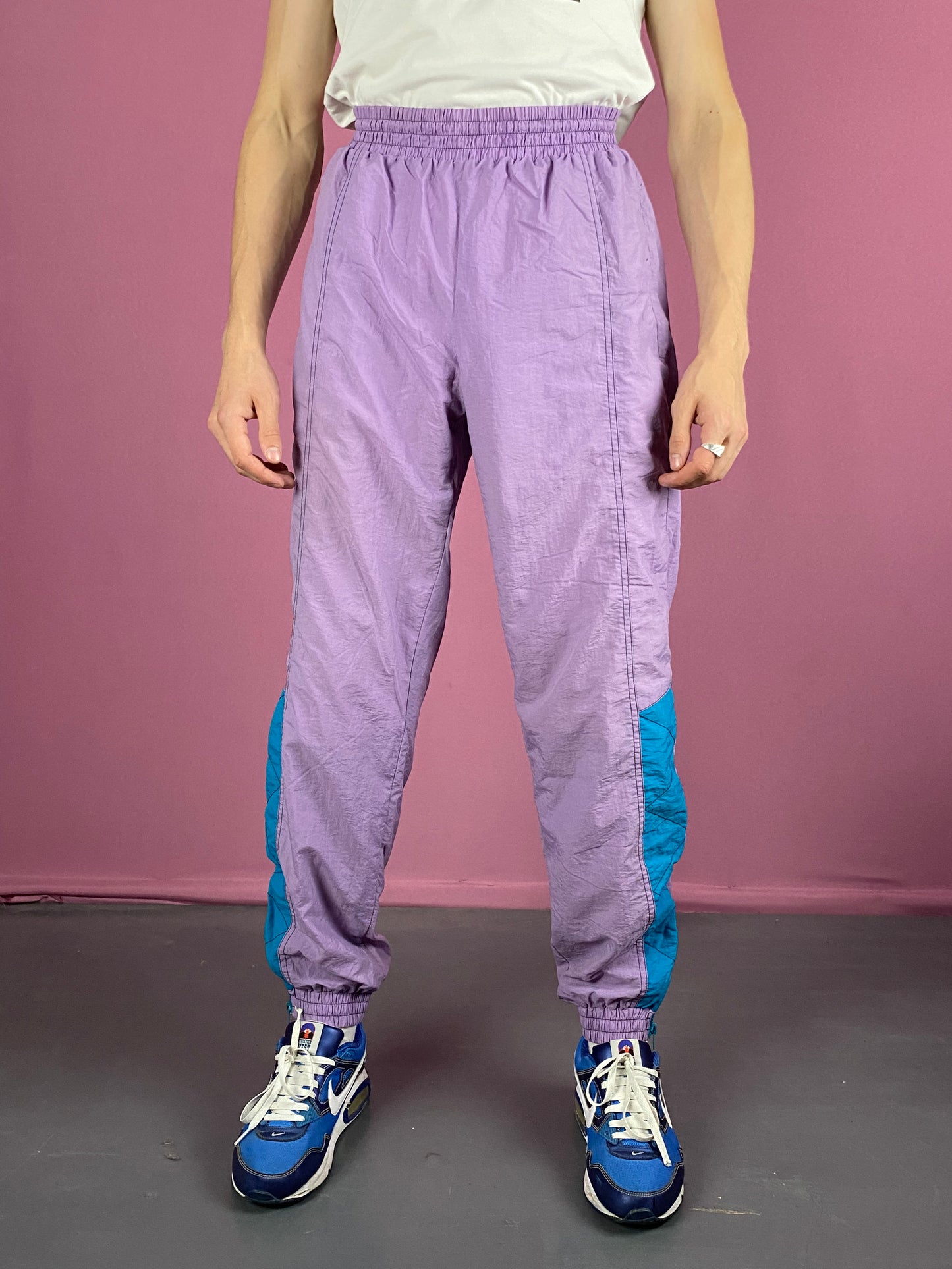 90s Vintage Men's Track Pants - S Purple Nylon