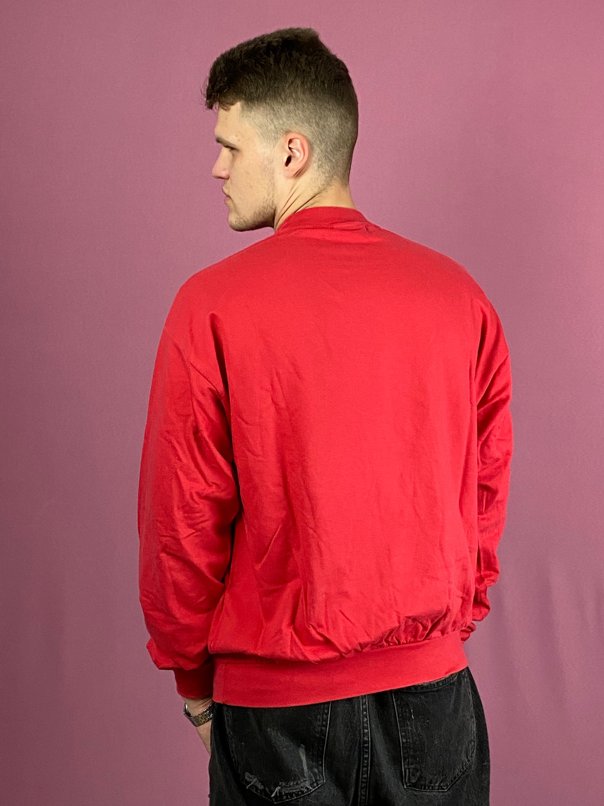 90s Reebok Vintage Men's Sweatshirt - Large Red Cotton Blend
