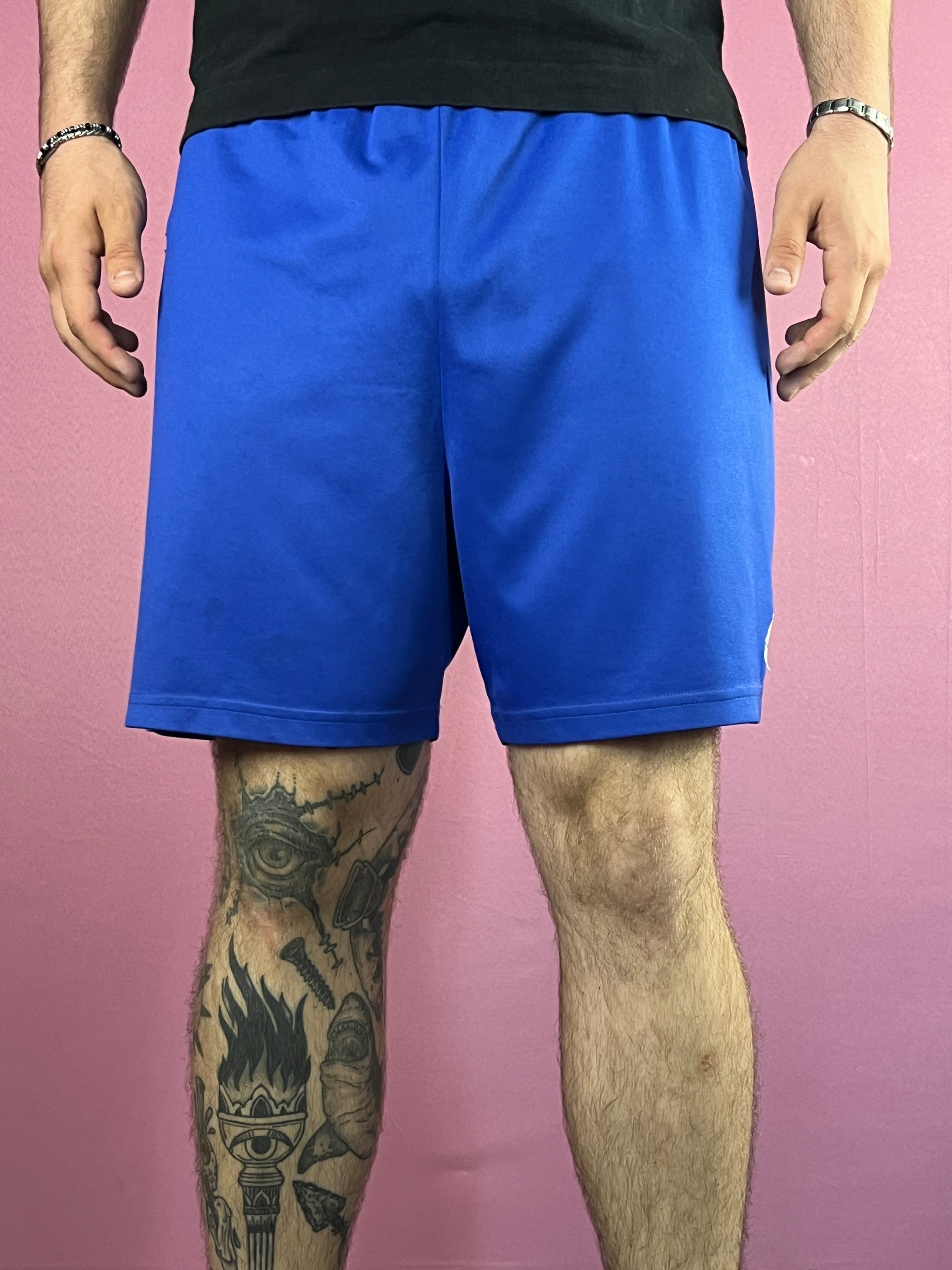 Adidas Vintage Men's Sport Shorts - L Blue Polyester