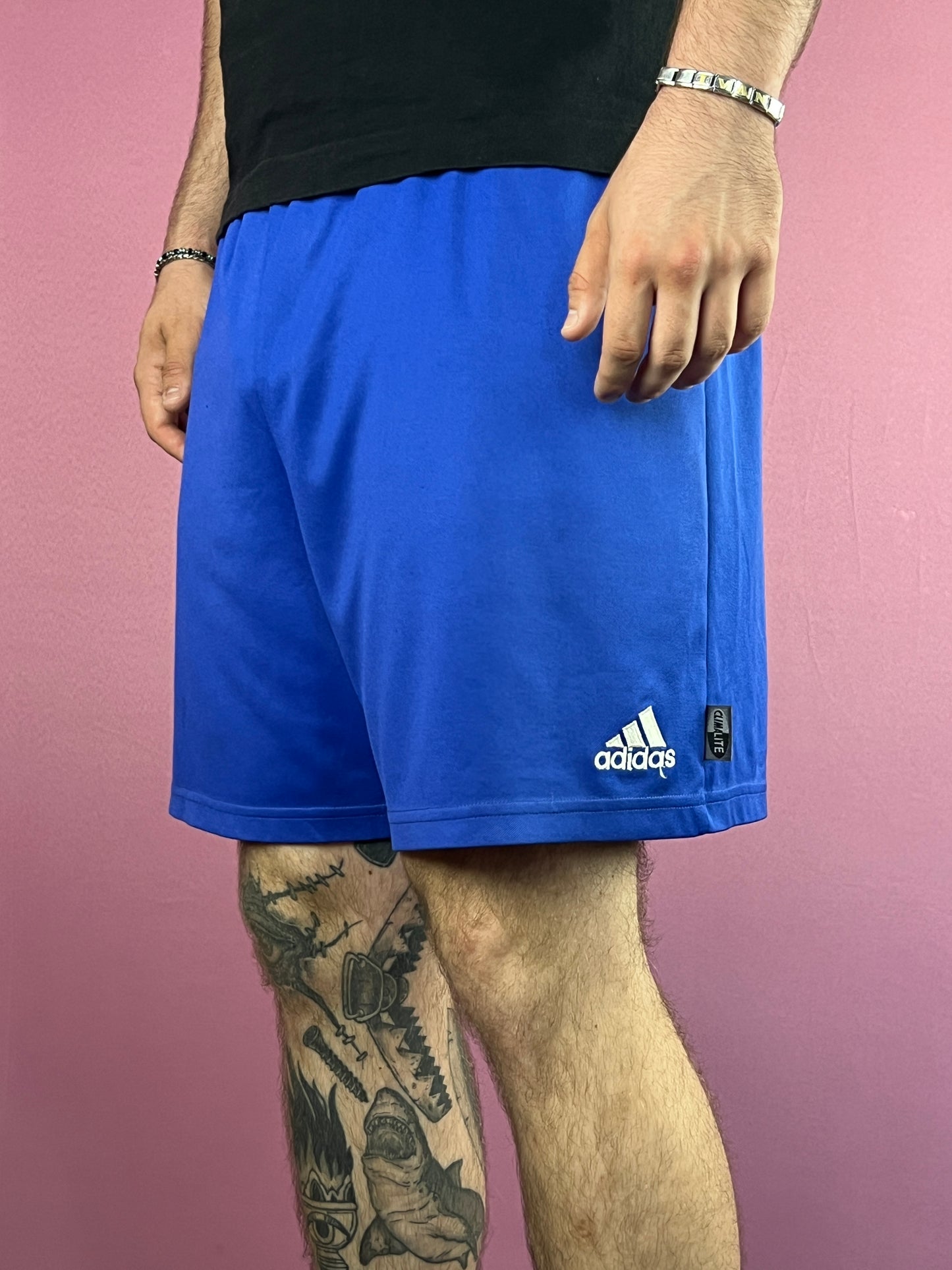 Adidas Vintage Men's Sport Shorts - L Blue Polyester