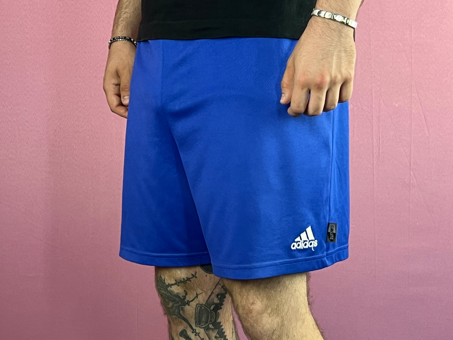 Adidas Vintage Men's Sport Shorts - L Blue Polyester