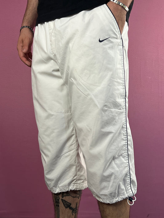 Nike Vintage Men's Long Sport Shorts - L White Polyester