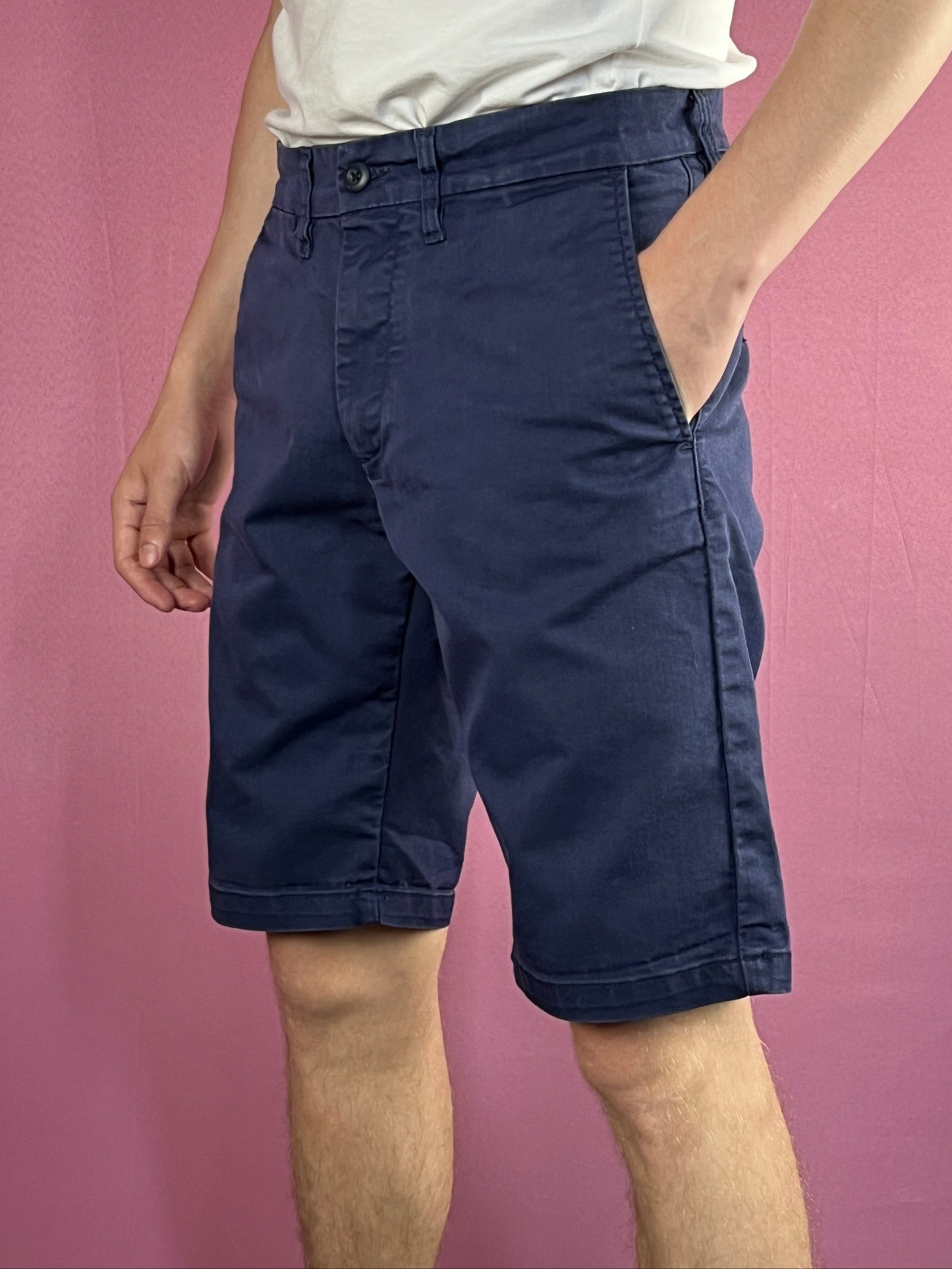 Carhartt WIP Johnson Short Vintage Men's Chino Shorts - 31 Navy Blue Cotton Blend