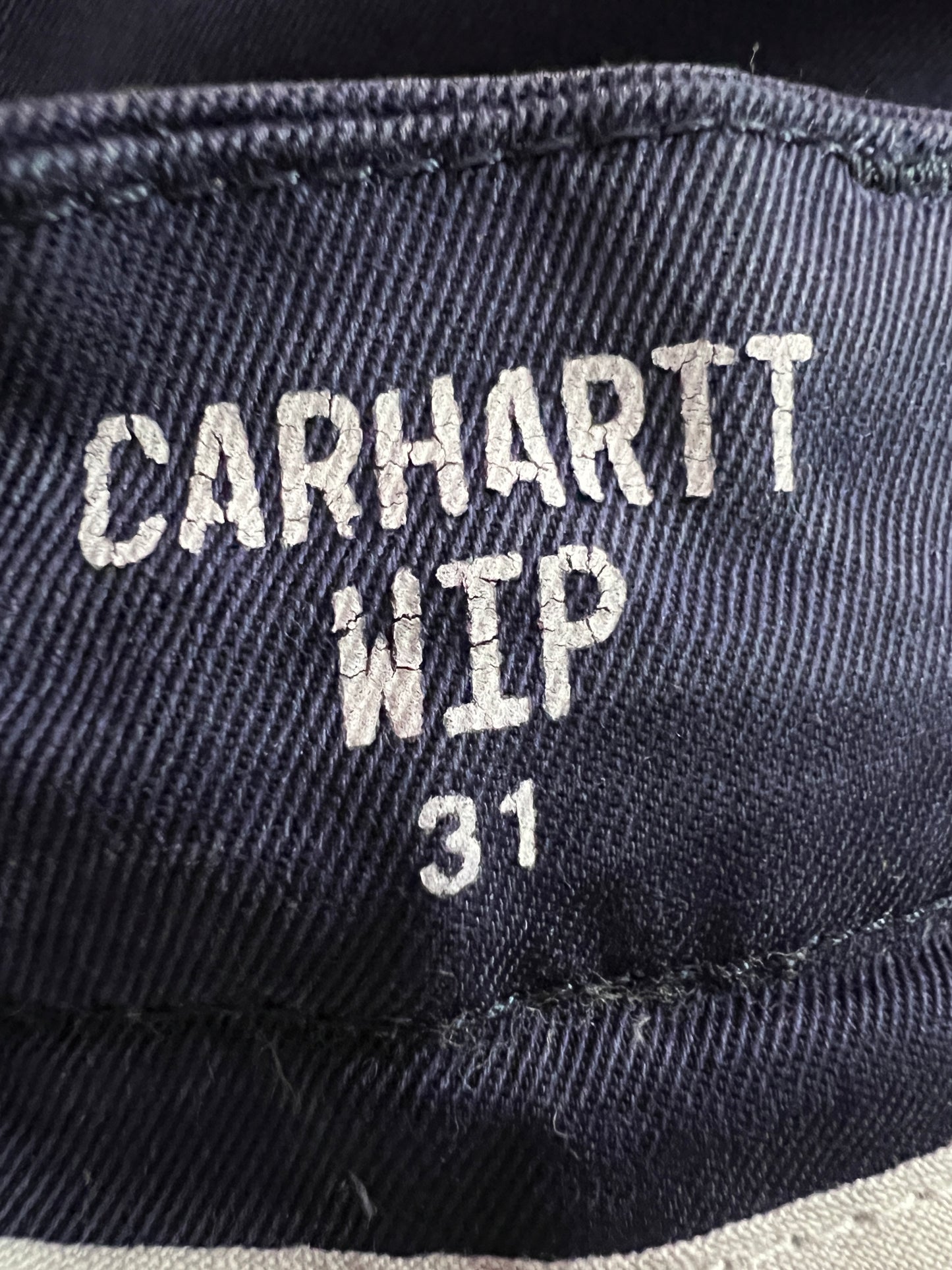 Carhartt WIP Johnson Short Vintage Men's Chino Shorts - 31 Navy Blue Cotton Blend