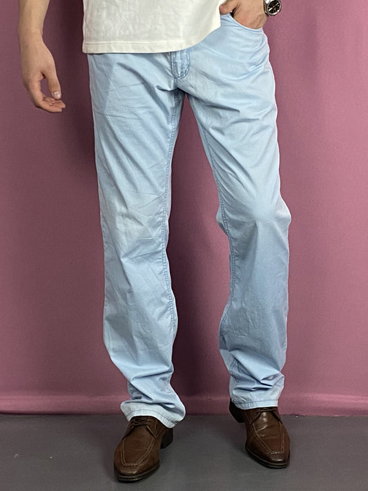 Burberry Vintage Men's Chino Pants - L Light Blue Cotton