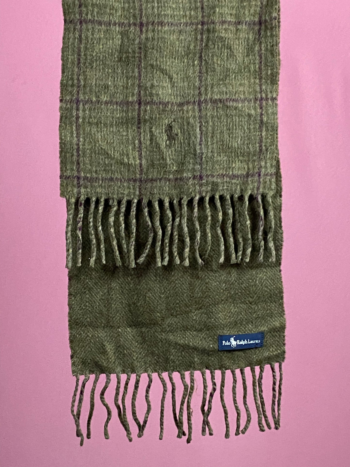 Polo Ralph Lauren Vintage Plaid Scarf - Green Wool