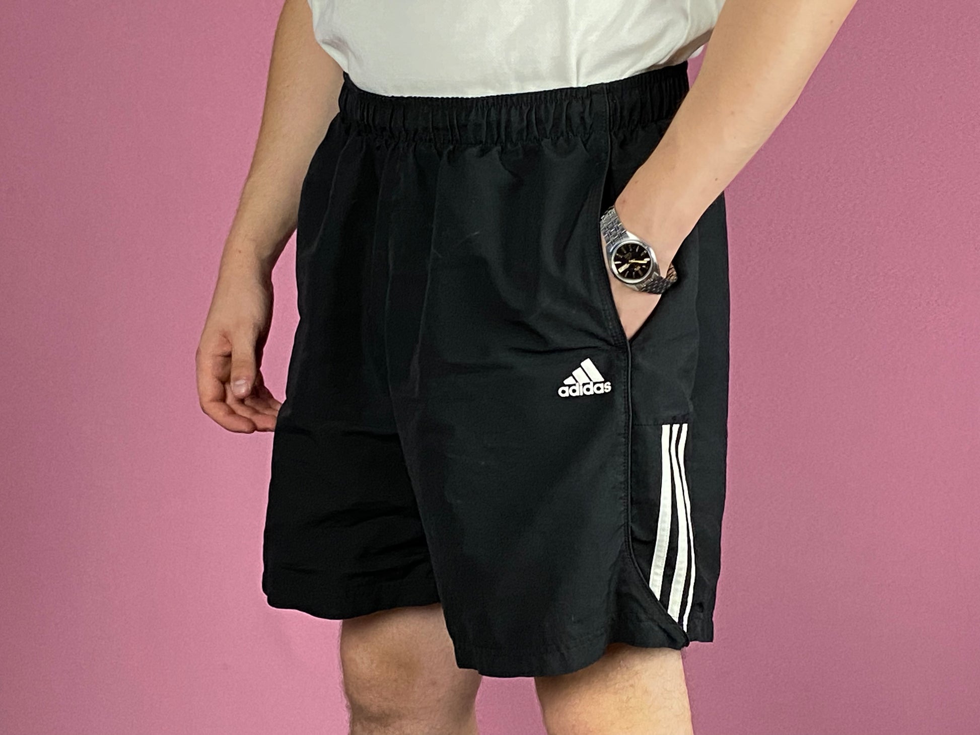 Adidas Vintage Men's Sport Shorts - XL Black Polyester
