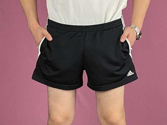 Adidas Vintage Men's Track Running Shorts - Medium Black Polyester