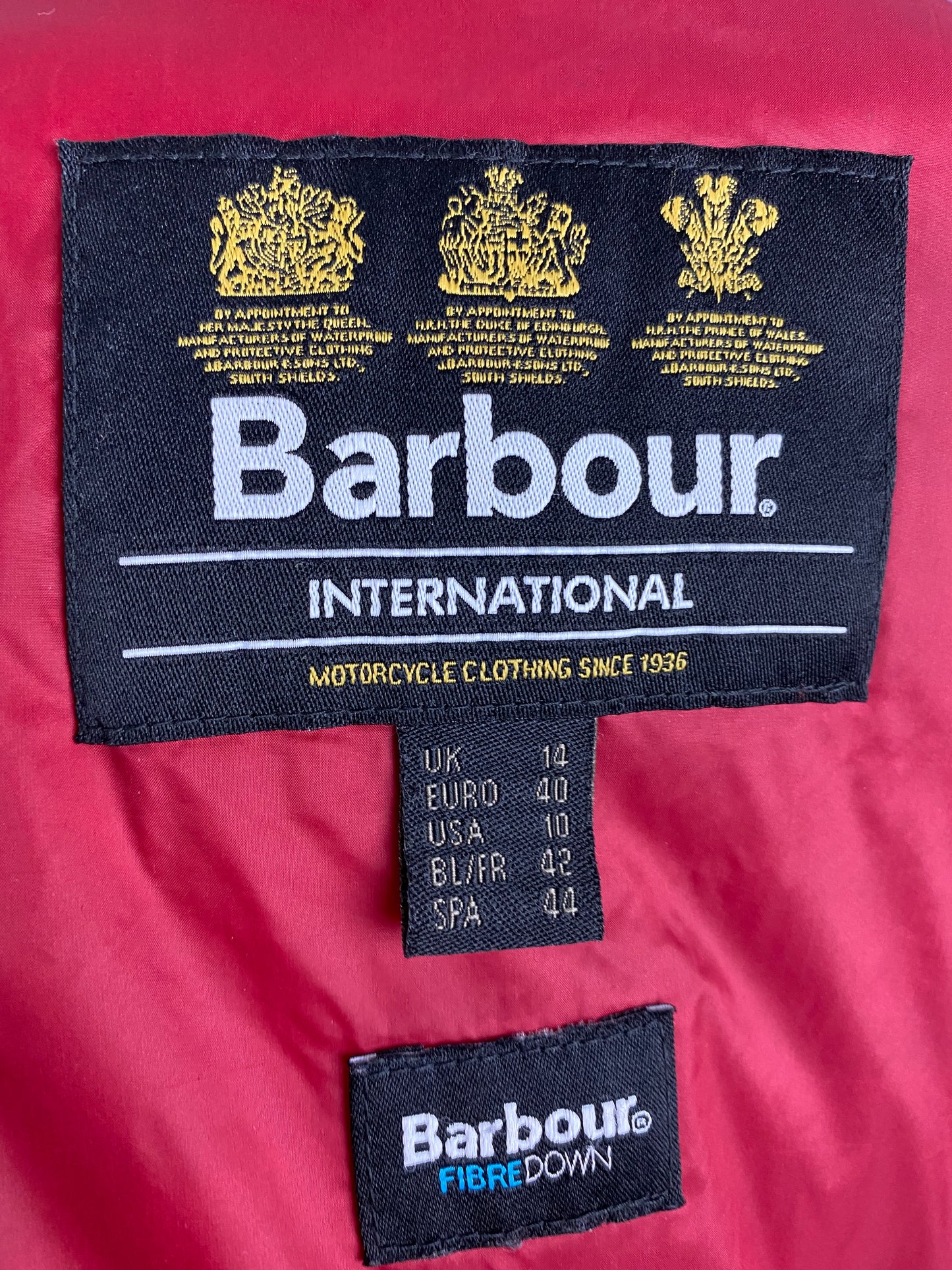 Barbour Vintage Women's Quilted Long Jacket - Large Red Nylon