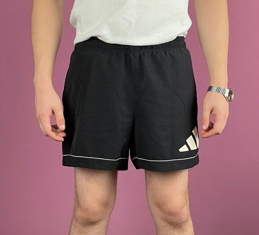 90s Adidas Vintage Men's Sport Shorts - Medium Black Polyester