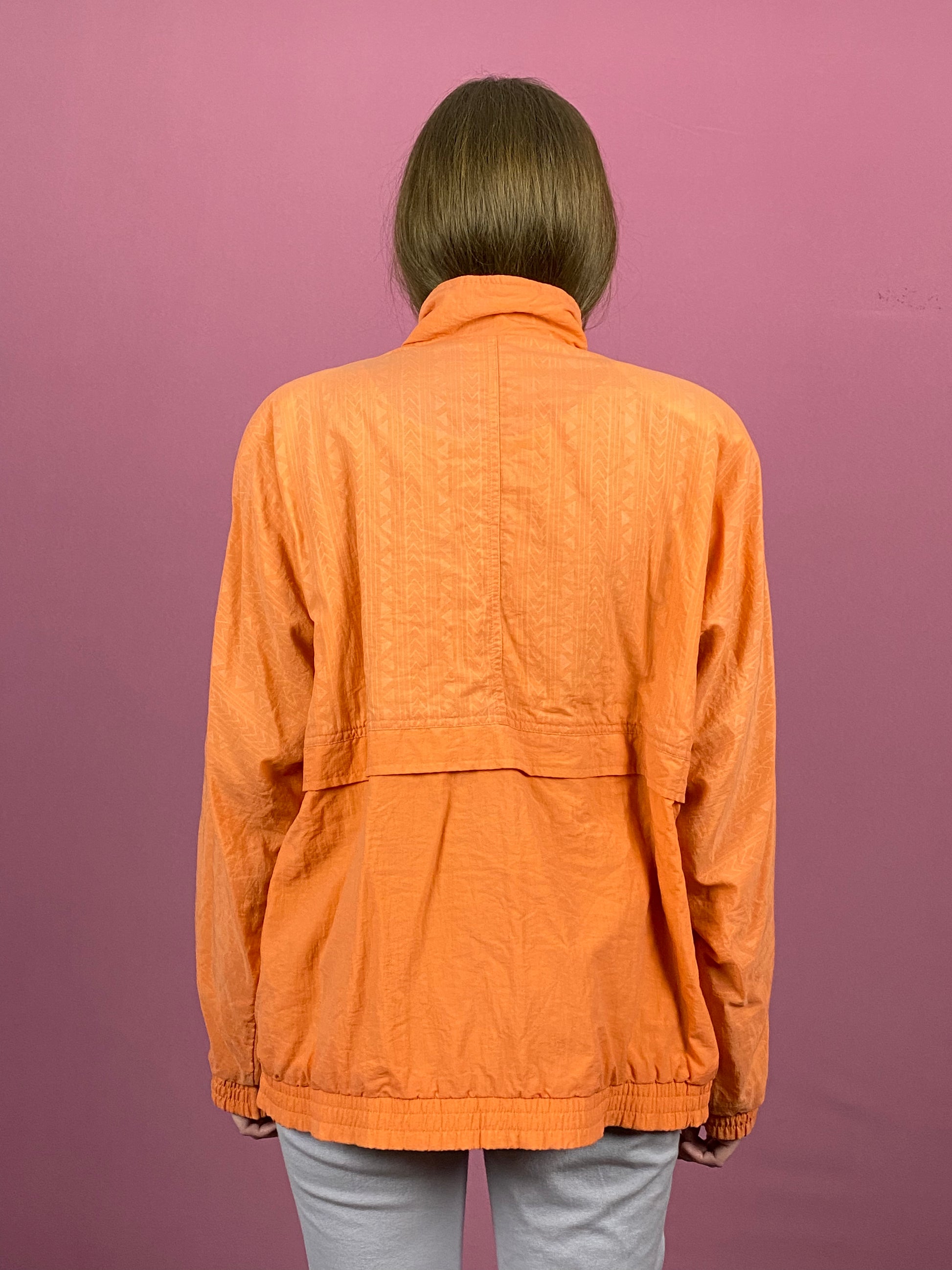 80s Puma Vintage Women's Windbreaker Jacket - Medium Orange Nylon