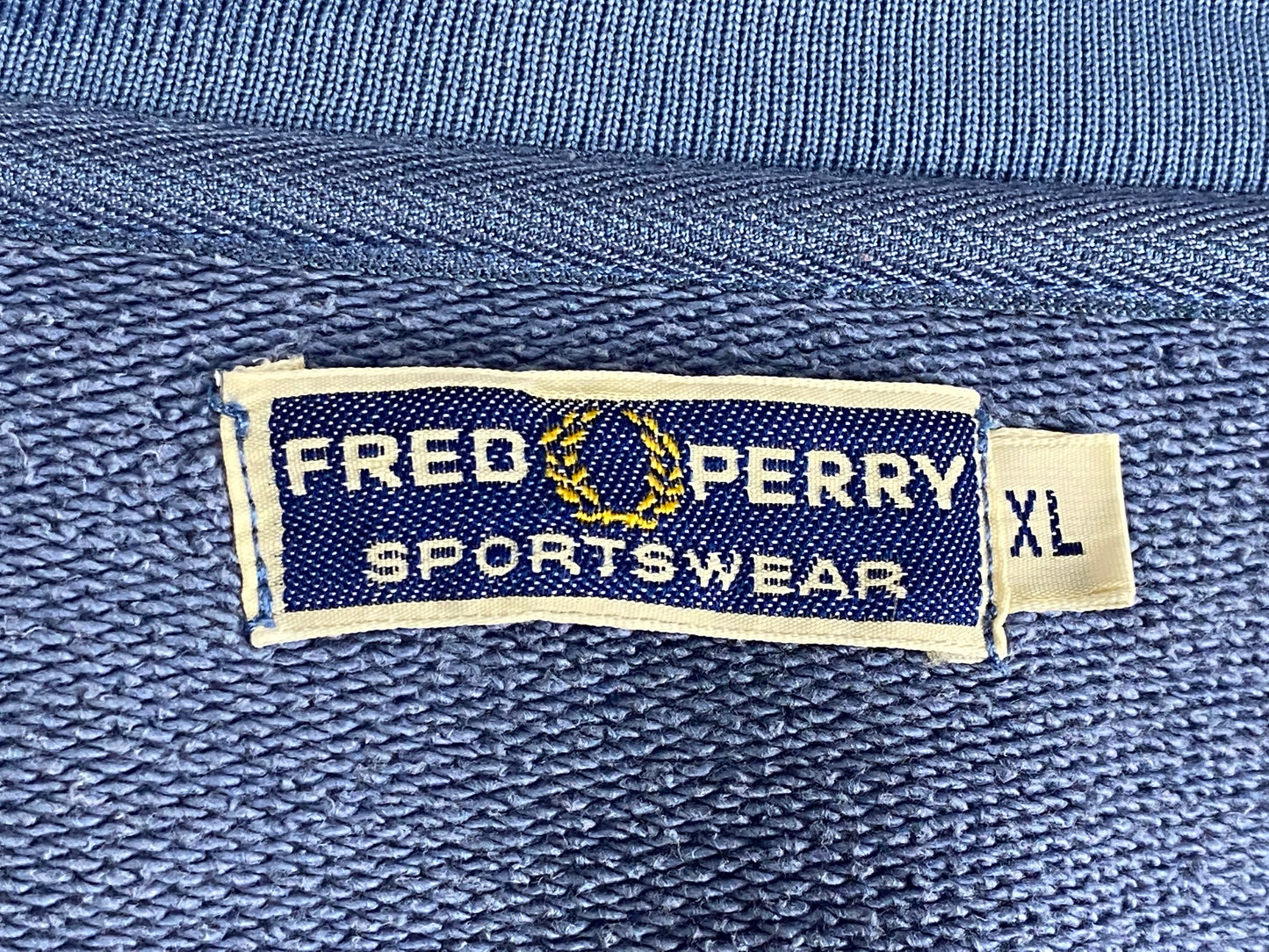 90s Fred Perry Vintage Men's Track Jacket - XL Blue Cotton Blend