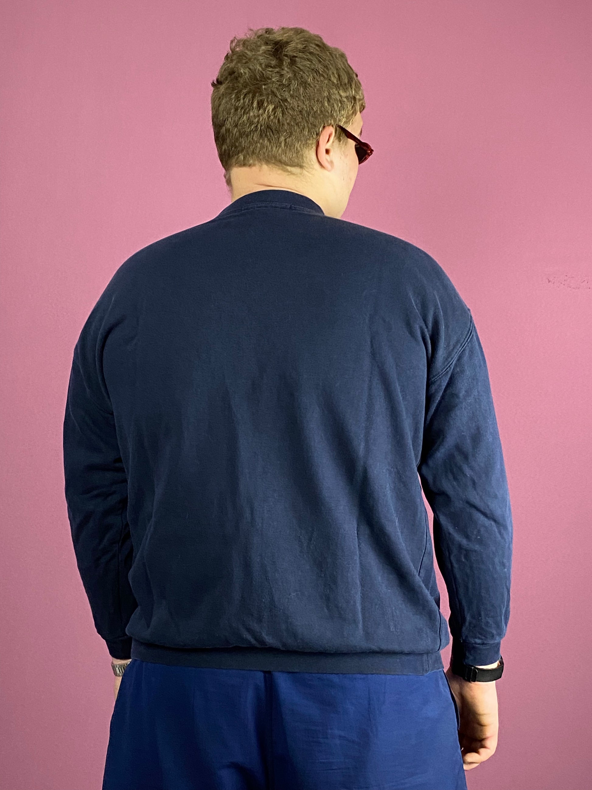 Polo Sport Vintage Men's Sweatshirt - XXL Navy Blue Cotton