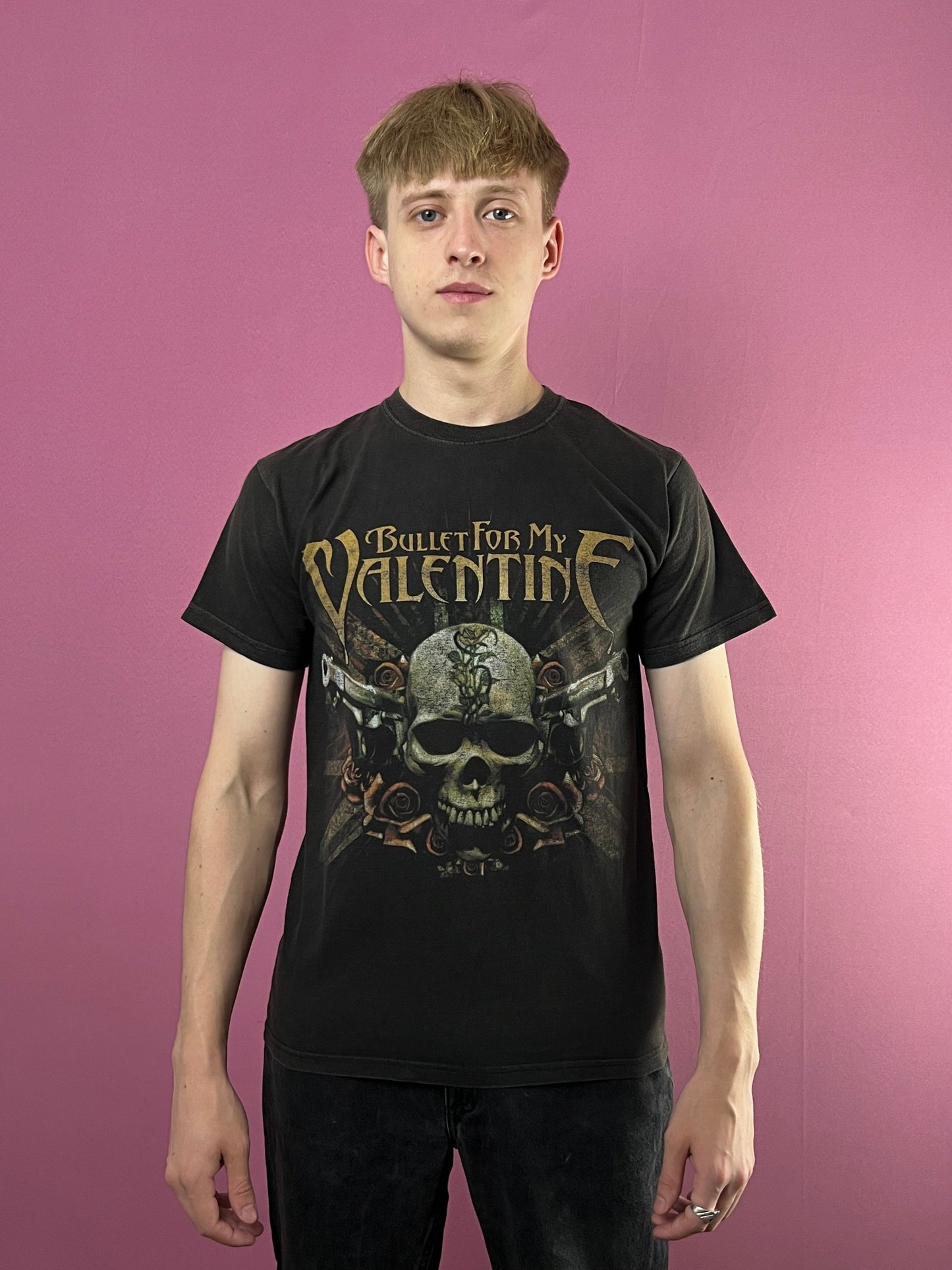 Bullet for my Valentine Fruit of the Loom Vintage Men's Faded Band T-Shirt - S Black Cotton