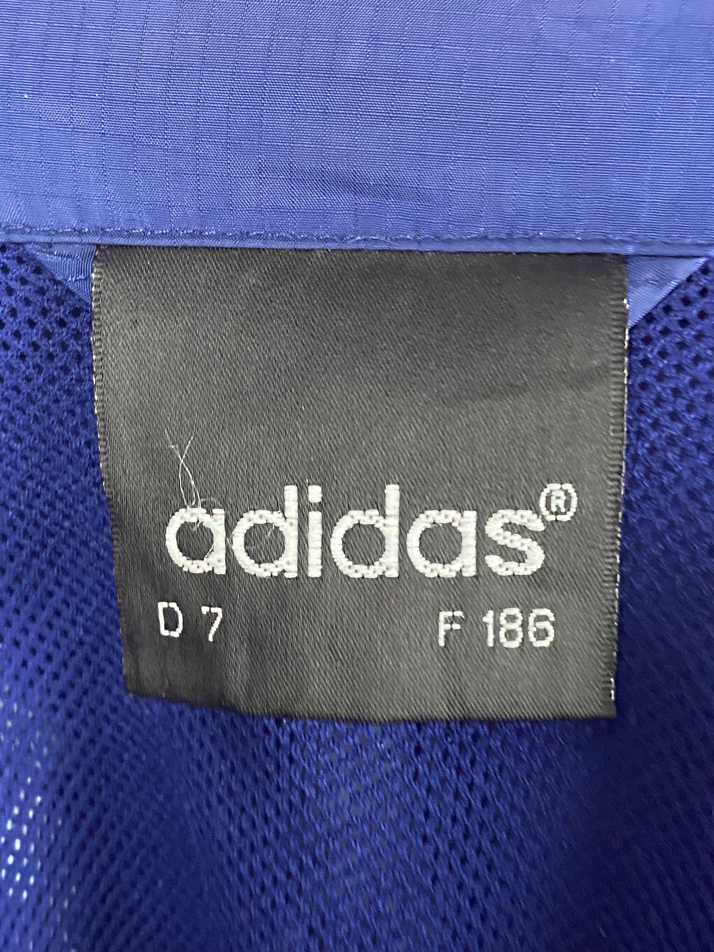 90s Adidas Vintage Men's Windbreaker Jacket - Large Navy Blue Nylon