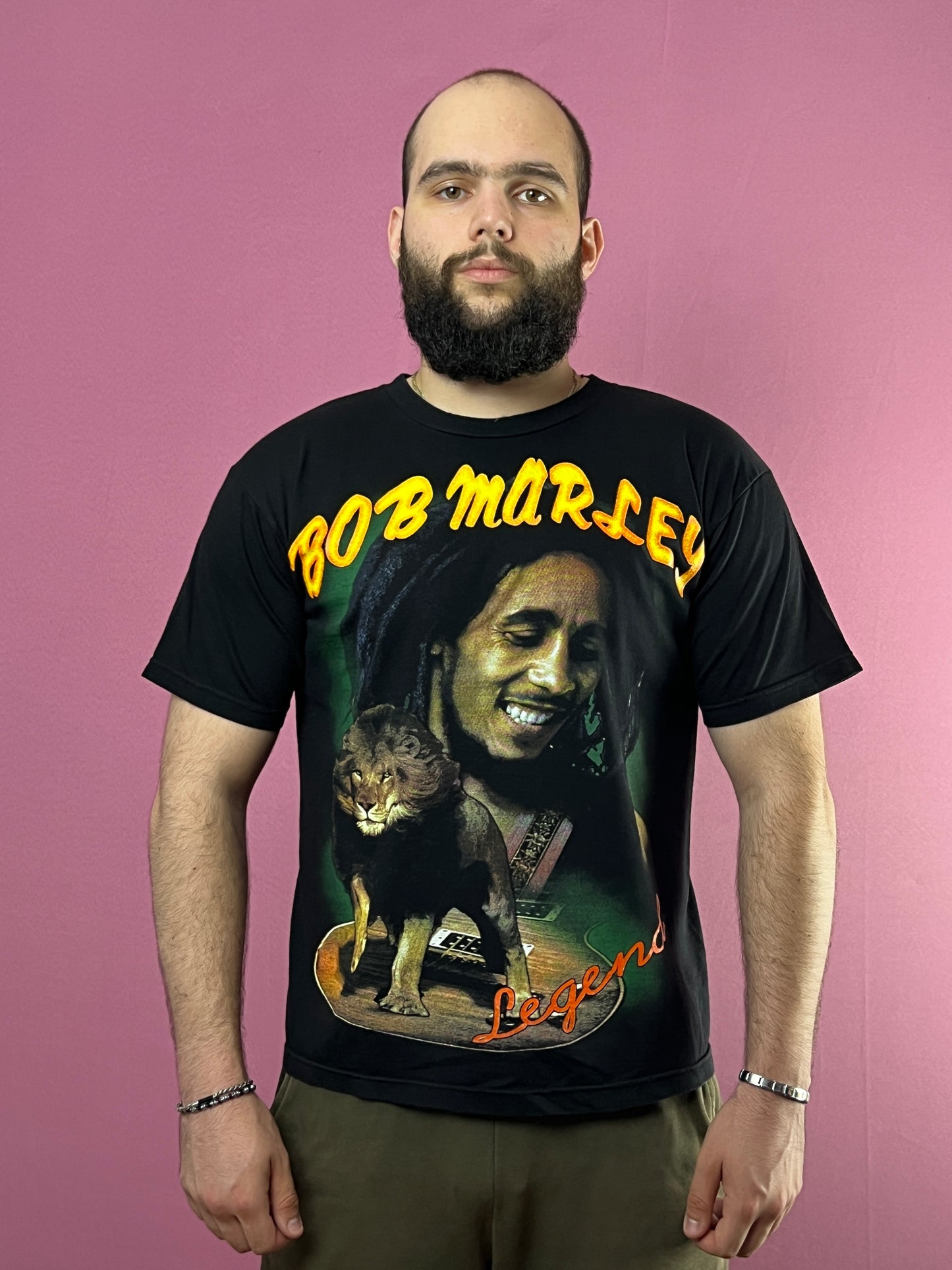 Bob Marley Thunder Vintage Men's T-Shirt - L Black Cotton