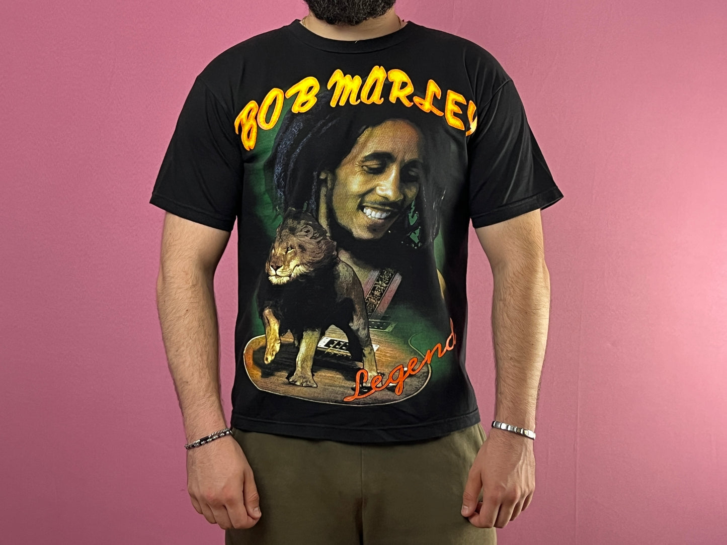 Bob Marley Thunder Vintage Men's T-Shirt - L Black Cotton