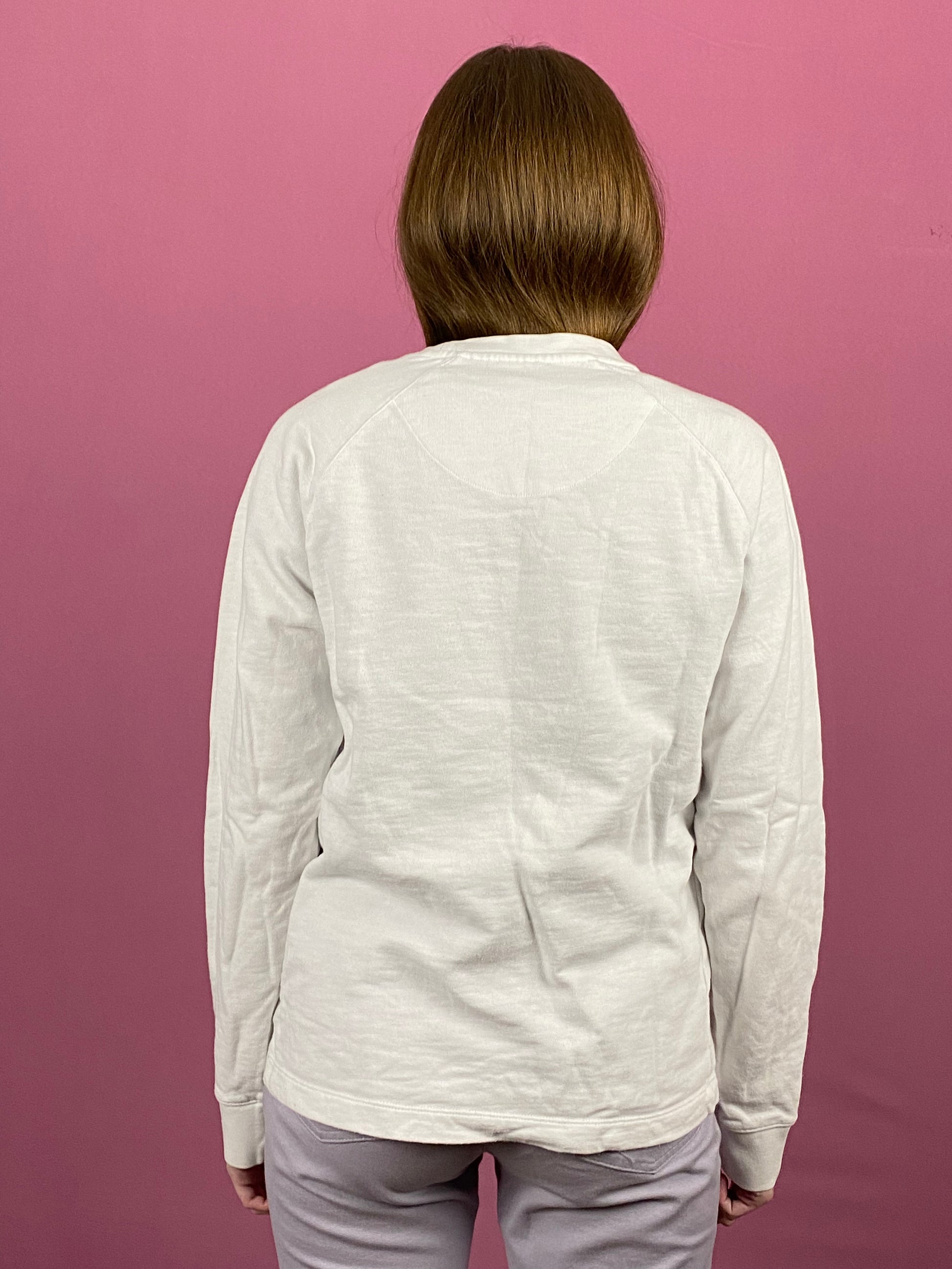 Armani Exchange Vintage Women's Sweatshirt - Small White Cotton