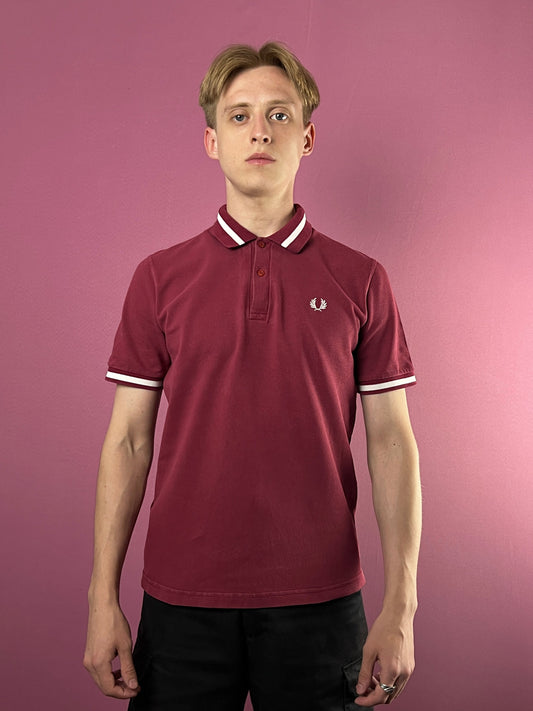 Fred Perry Vintage Men's Polo Shirt - XXS Red Cotton