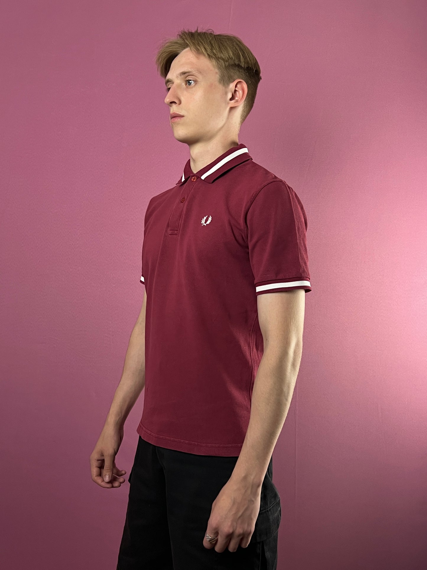 Fred Perry Vintage Men's Polo Shirt - XXS Red Cotton