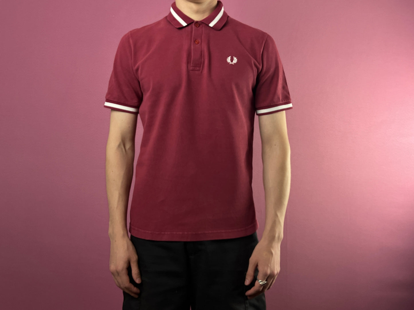 Fred Perry Vintage Men's Polo Shirt - XXS Red Cotton